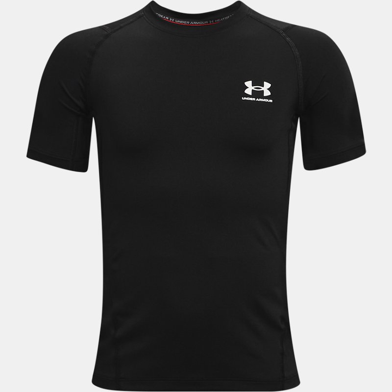 Under Armour Tee-shirt à manches courtes HeatGear® Armour pour garçon Noir / Blanc YXS (122 - 127 cm)